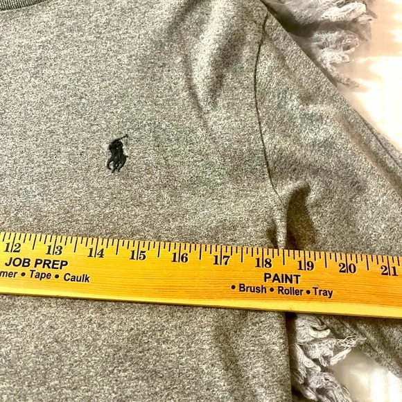 Polo by Ralph Lauren Heather Gray Long Sleeve Tee - Medium - Picture 3 of 5